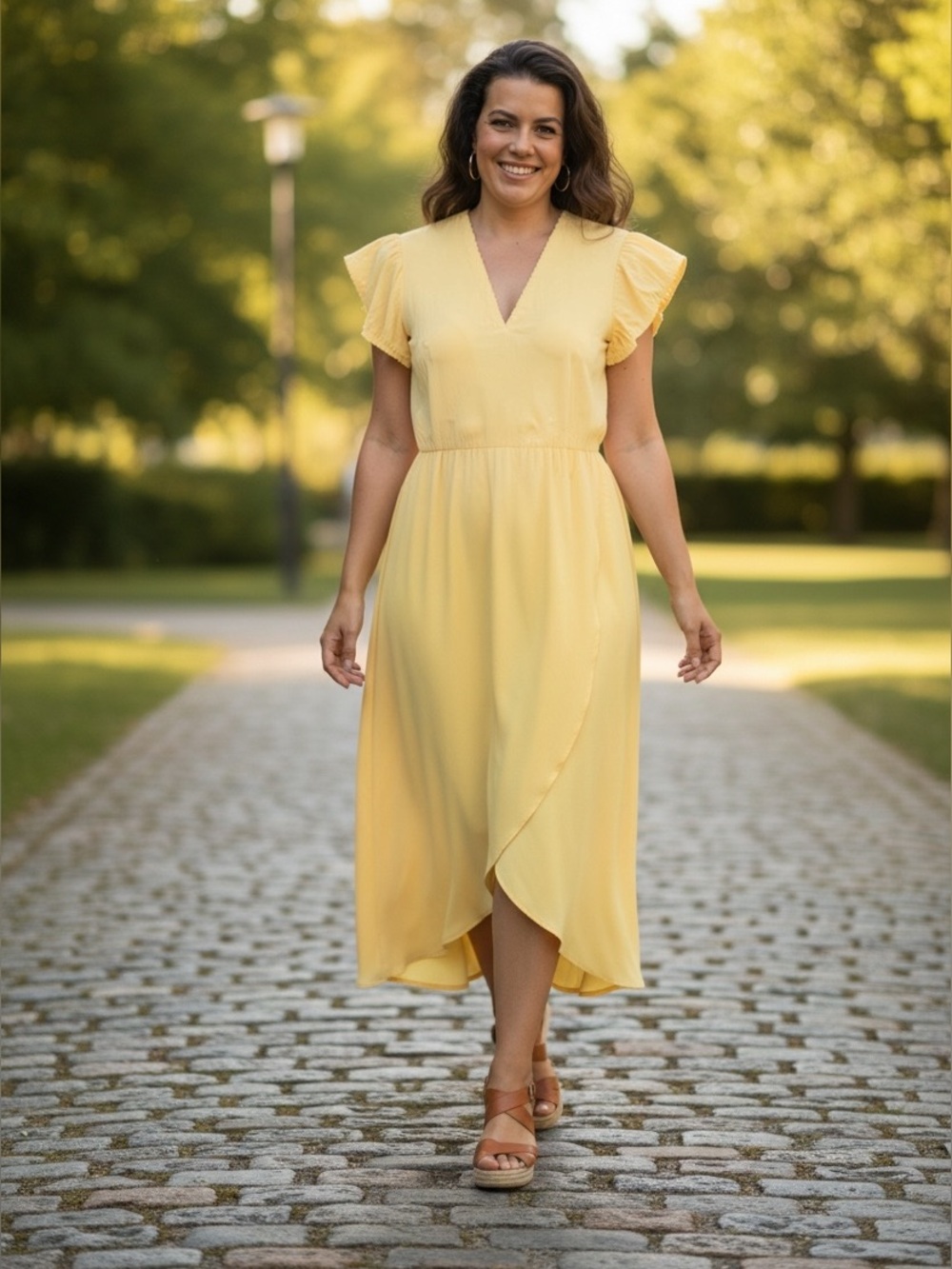 Amanda Uprichard Yellow Asymmetrical Wrap Dress | Size 1X